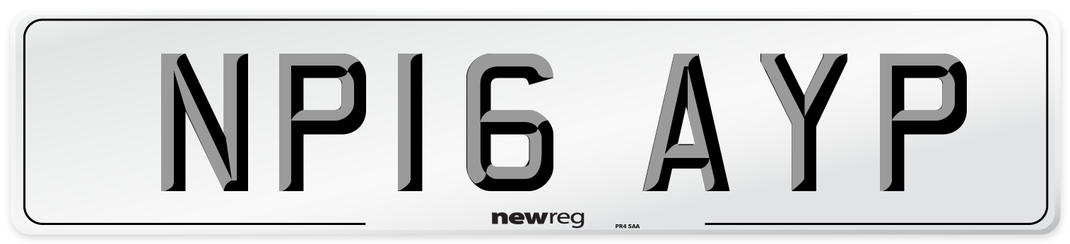 NP16 AYP Number Plate from New Reg
